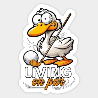 Golfer Funny Golf Living On Par Sticker